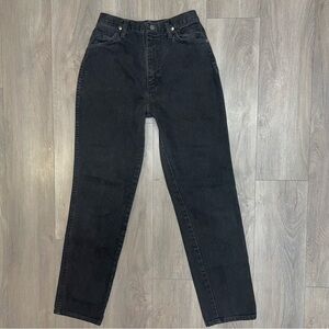 Wrangler Faded Black Denim Jeans Vintage No Back Pockets 9/10 x 32 High Rise
